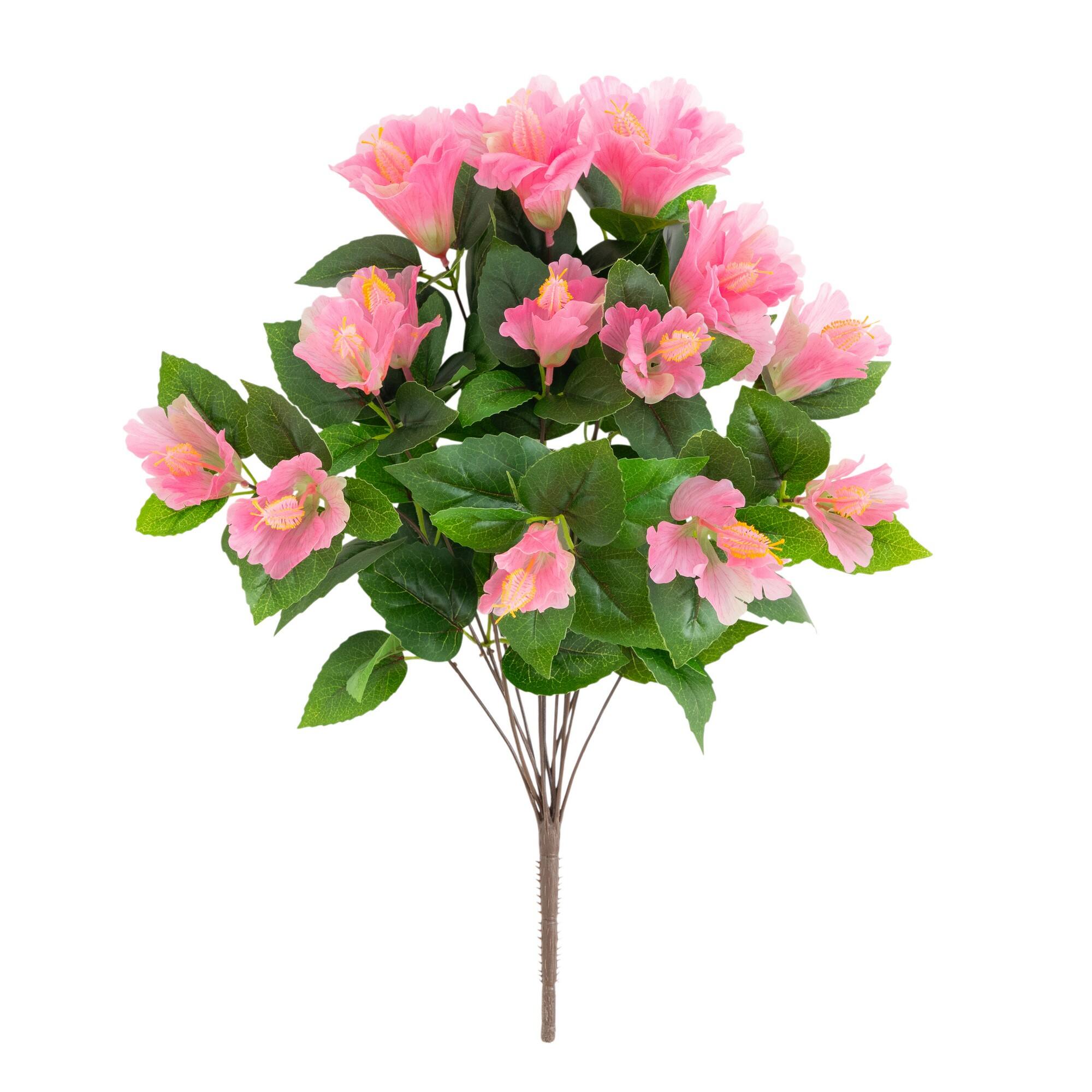 19" UV Resistant Artificial Hibiscus Bushes